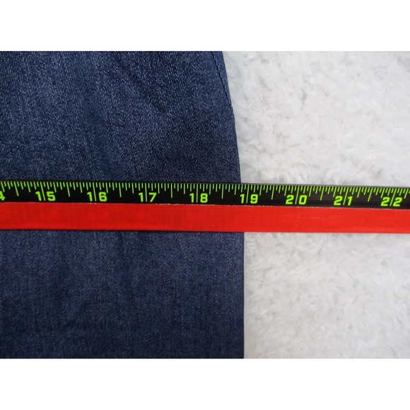 Women's Denim Belted Midi Dress Sleeveless V-Neck Dark Wash Casual A-Line Size - Picture 4 of 7